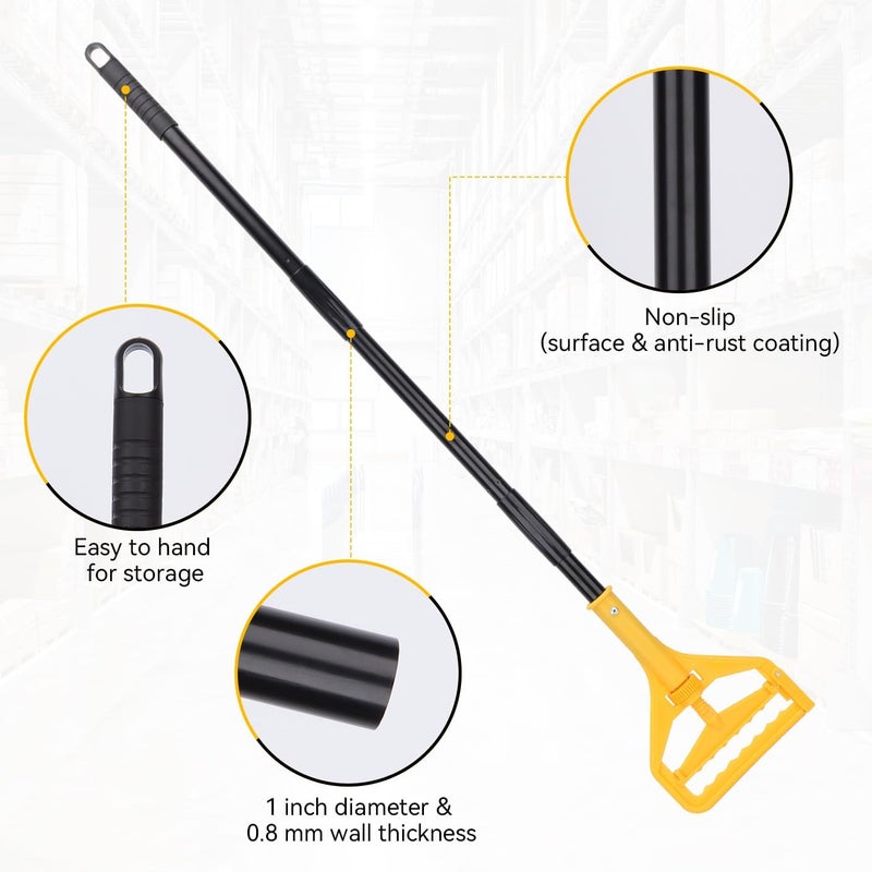 BeiLan Mop Handle Commercial Heavy Duty - 57 Inch Industrial Metal Mop Stick Replacement for Floor Cleaning - Professional Mops Head Replacement Holder - Image 2
